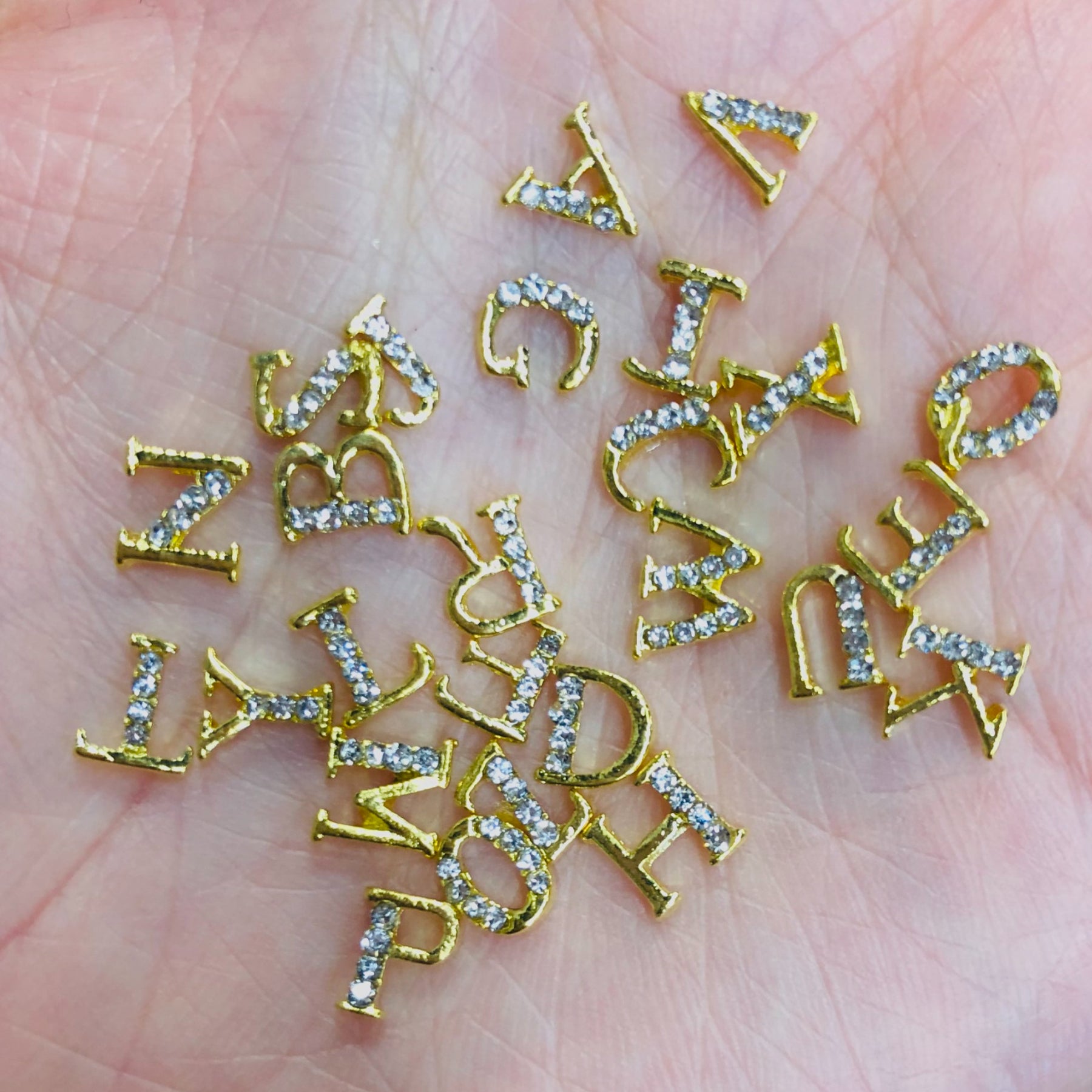 Set 26 Alphabet Golden Letters Nail Charm - Unique Designs – Scarlett Nail  Supplies